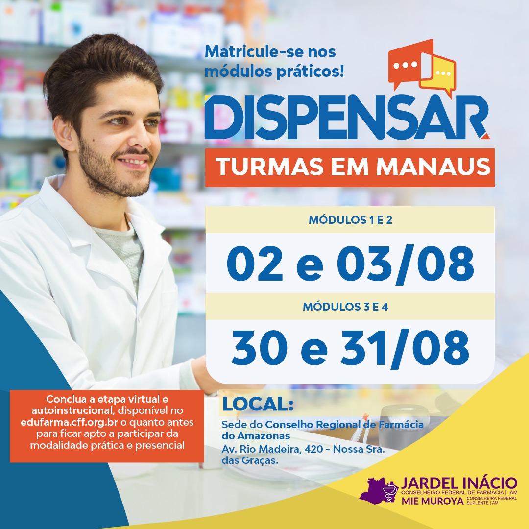 CFF e CRF-AM abre inscrições para etapa presencial do curso Dispensar