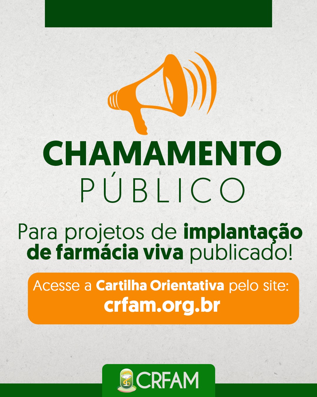 Disponível Chamamento Público do Processo Seletivo para estruturação de Farmácias Vivas