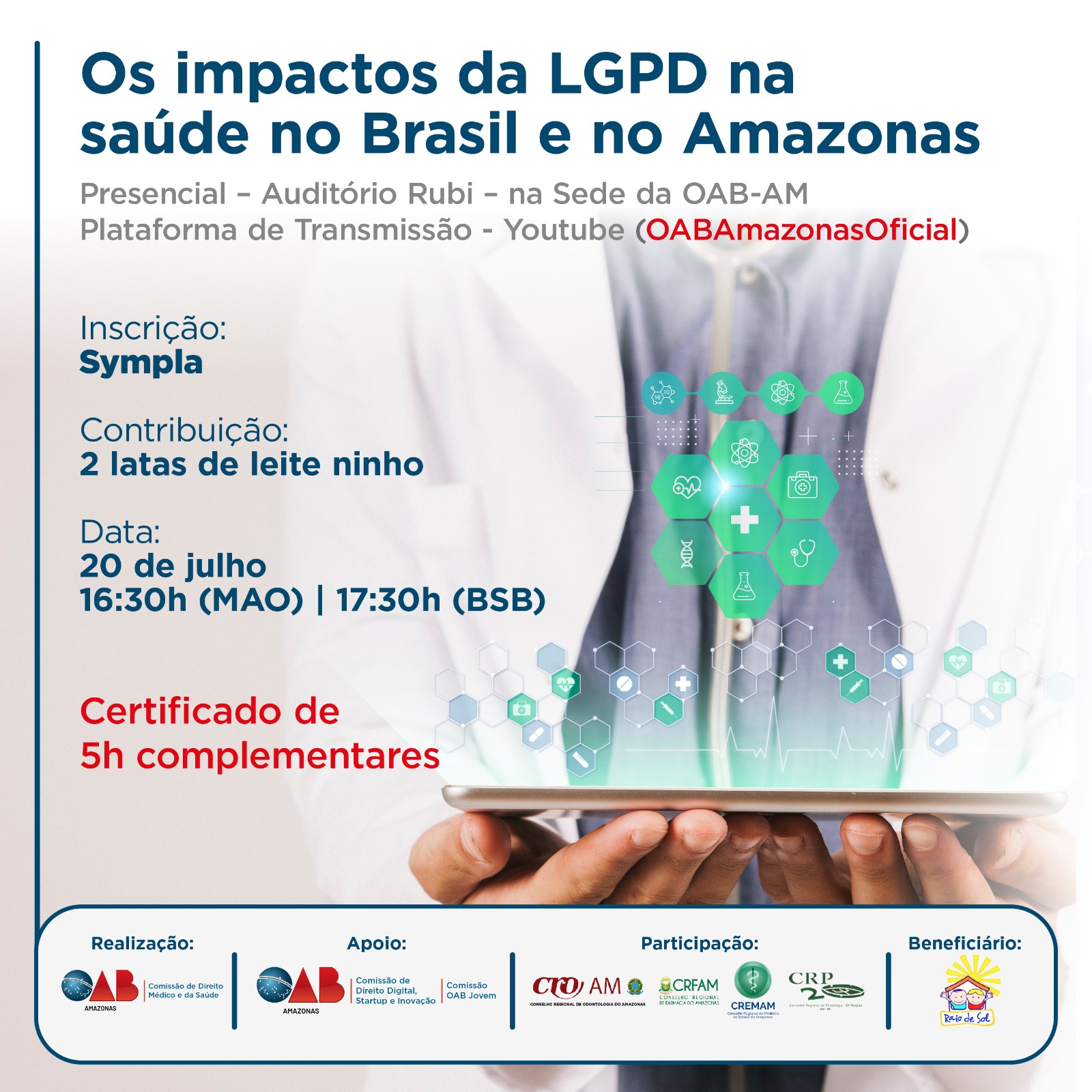 CRF-AM apoia evento sobre LGPD na saúde